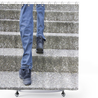 Personality  Climbing Up Stairs Shower Curtains
