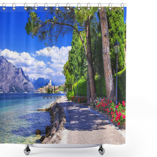 Personality  Scenery Of Northen Itlay - Malcesine,  Lago Di Garda Shower Curtains