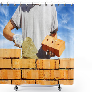 Personality  Bricklayer Shower Curtains