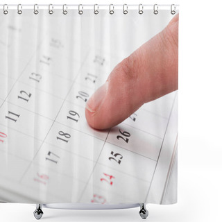 Personality  Check Out The Dates In A Business Calendar Concept Shower Curtains