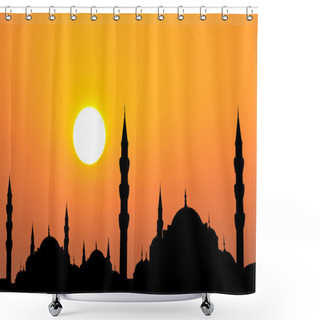 Personality  Hagia Sophia And The Blue Mosque Silhouette Shower Curtains