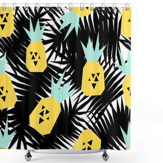 Personality  Seamless Pineapples Pattern Shower Curtains