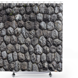 Personality  Wall Of Stones As A Texture Shower Curtains