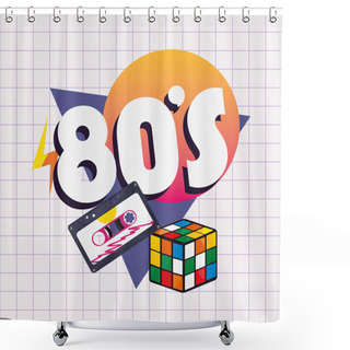 Personality  Retro 80s Style Shower Curtains