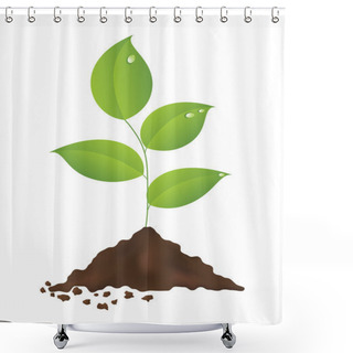 Personality  Green Plant Shower Curtains