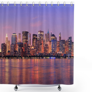Personality  New York City Manhattan Dusk Panorama Shower Curtains