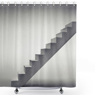 Personality  Stairs In Grey Room Shower Curtains
