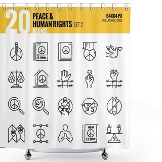 Personality  Peace And Human Rights Icon Set 2. Shower Curtains