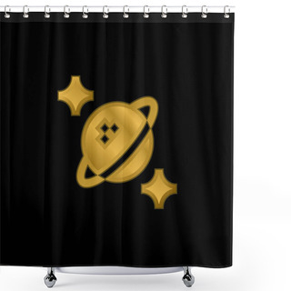Personality  Astrophysics Gold Plated Metalic Icon Or Logo Vector Shower Curtains