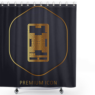Personality  Barcode Golden Line Premium Logo Or Icon Shower Curtains