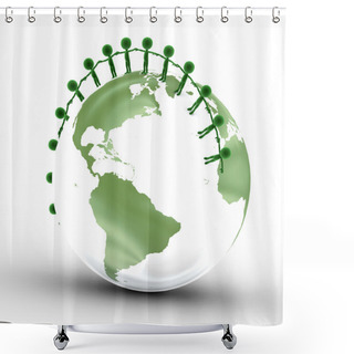 Personality  Earth Globe And Conceptual Together Shower Curtains