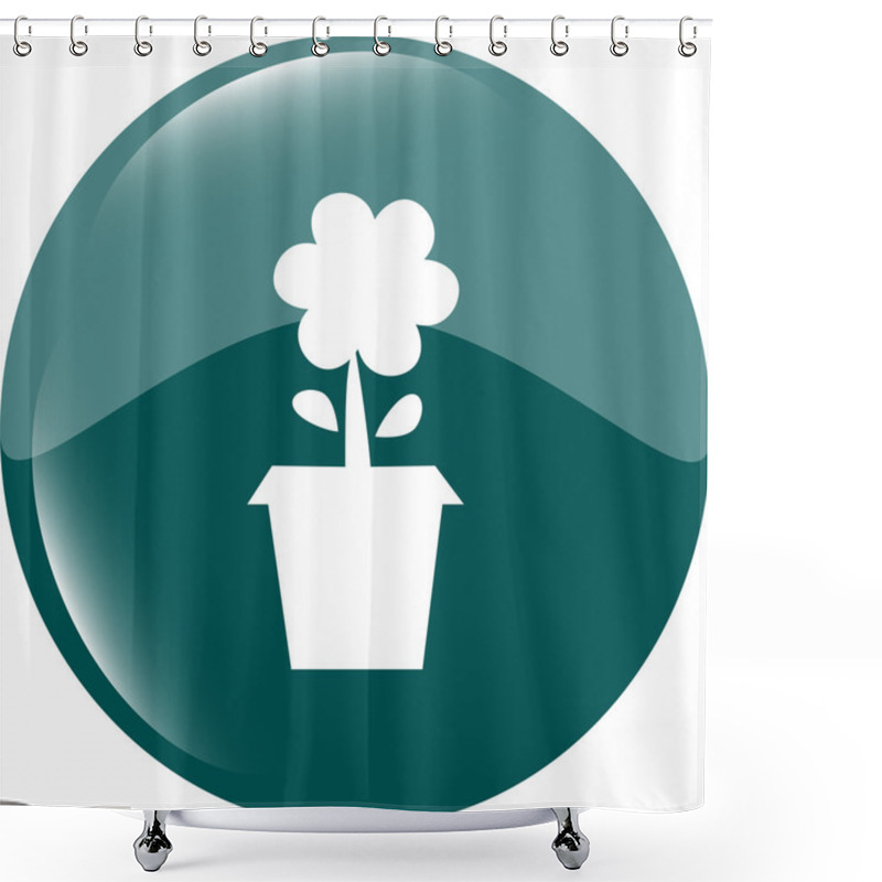 Personality  Plant In Flower Pot Isolated On White Shower Curtains