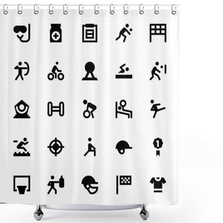 Personality  Sports And Games Vector Icons 3 Shower Curtains