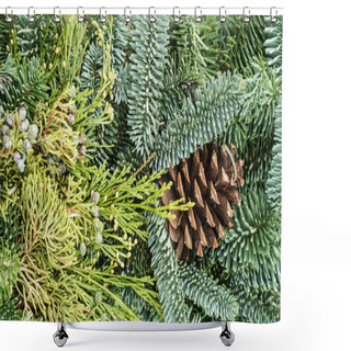 Personality  Background Of Evergreens For Decoration Shower Curtains