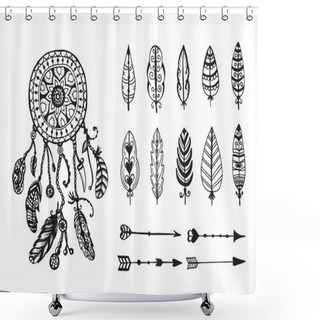 Personality  Tribal Vector Elements Collection Shower Curtains