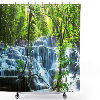 Personality  Waterfall In Mexico Shower Curtains