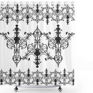 Personality  Vintage Gothic Ornament Pattern Elements Shower Curtains