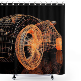 Personality  Front View Of The Modern Model Cars Shower Curtains