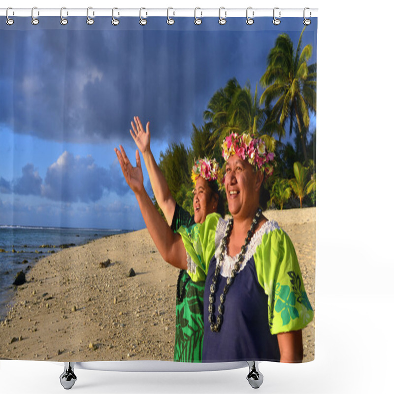 Personality  Mature Polynesian Pacific Island Women Shower Curtains