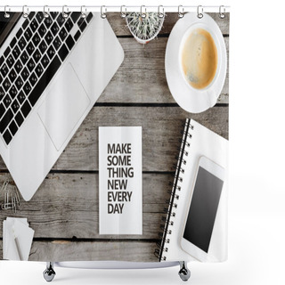Personality  Motivational Quote On Modern Workplace Shower Curtains