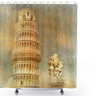 Personality  Pisa Tower Shower Curtains