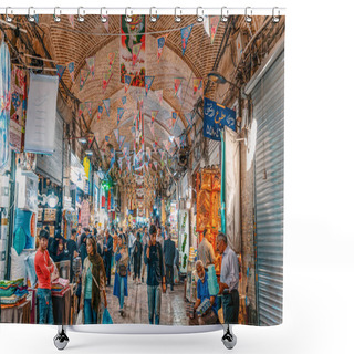 Personality  06/05/2019 Tehran, Tehran Province, Iran, Crowded Streets Of Tehran Grand Bazaar.Iranian People Shopping In Tehran Grand Bazaar Which Is An Old Historical Bazaar In Tehran Still Used Today As A Centre Of Economic Activity Shower Curtains