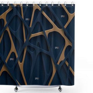 Personality  Abstract Blue Paper Cut Background With Simple Shapes Shower Curtains