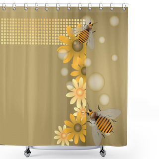 Personality  Bees And Flowers Shower Curtains