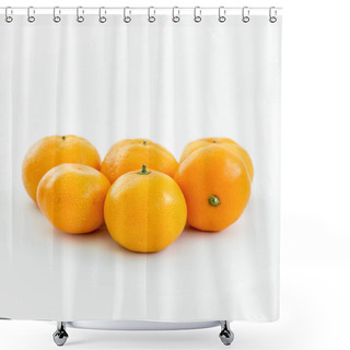 Personality  Heap Of Oranges On White Shower Curtains