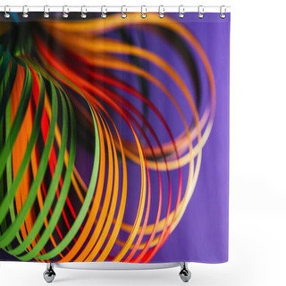 Personality  Close Up Of Colored Quilling Paper Curves On Purple Shower Curtains