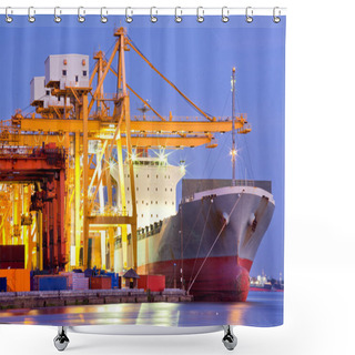 Personality  Industrial Container Cargo Ship Shower Curtains