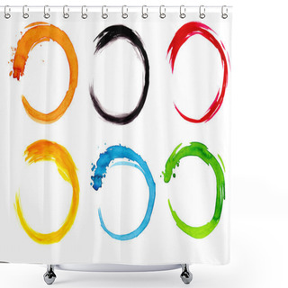 Personality  Watercolor Circle Design Shower Curtains