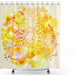 Personality  Watercolor Card With Mandala Shower Curtains