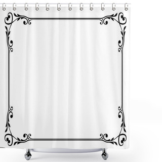 Personality  Calligraphy Ornamental Decorative Frame With Heart Shower Curtains