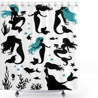 Personality  Mermaids. Shower Curtains