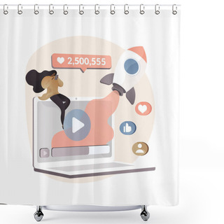 Personality  Viral Content Abstract Concept Vector Illustration. Shower Curtains