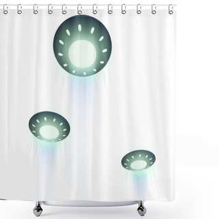 Personality  Ufo Shower Curtains