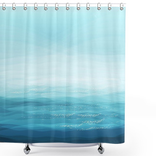 Personality  Abstract Design Creativity Background Of Blue Sea Waves, Vector Illustration Shower Curtains