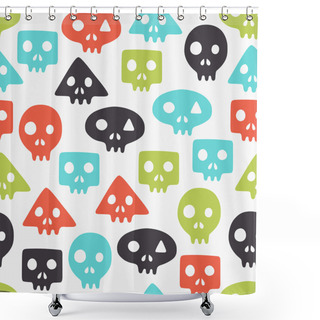 Personality  Skull Seamless Background Shower Curtains