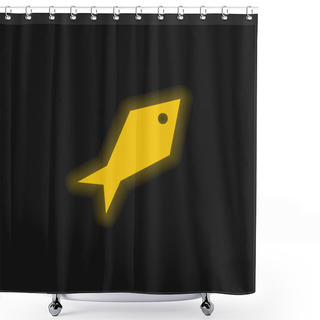 Personality  Angular Fish Yellow Glowing Neon Icon Shower Curtains