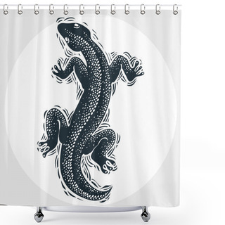 Personality  Drawn Lizard Silhouette Shower Curtains