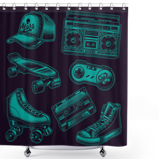 Personality  Retro Kit_22 Shower Curtains