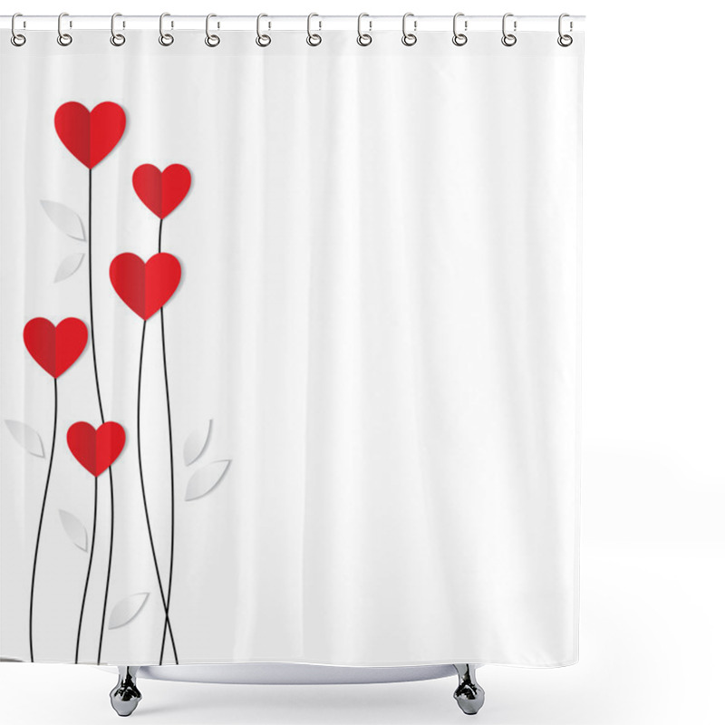 Personality  Holiday Card. Heart From Paper. Valentines Day Shower Curtains