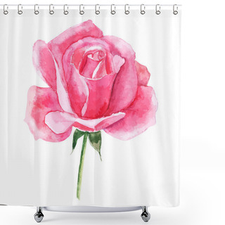 Personality  Beautiful Rose Watercolor Hand-painted Isolated On White Background. Shower Curtains