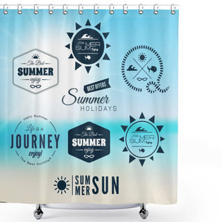 Personality  Vintage Summer Holidays Typography Design Shower Curtains