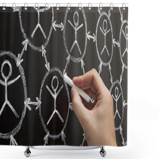 Personality  Hand Social Network Blackboard Shower Curtains