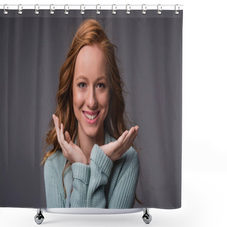 Personality  Happy Redhead Girl Shower Curtains