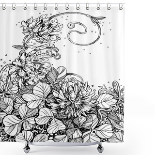 Personality  Graphic Hand Drawing By Ink Perfumed Clover Shower Curtains