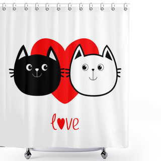 Personality   Cat Head Couple Family Icon Shower Curtains