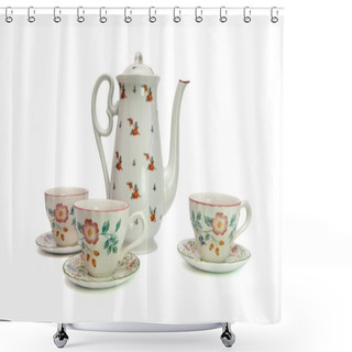 Personality  White Tea Service Shower Curtains